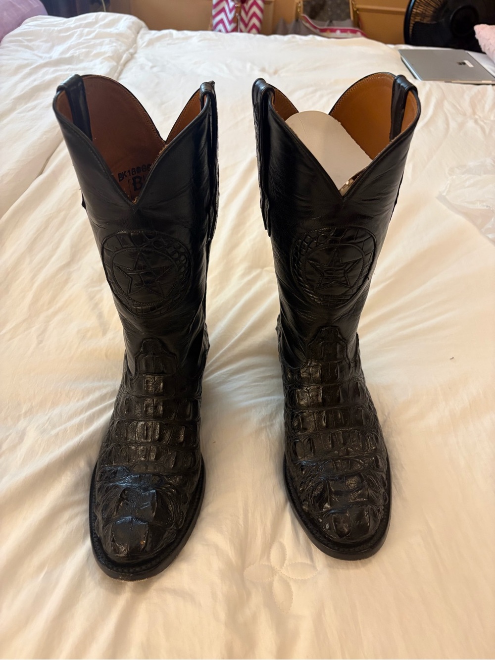 Men’s Black Jack Leather Alligator Head Boots